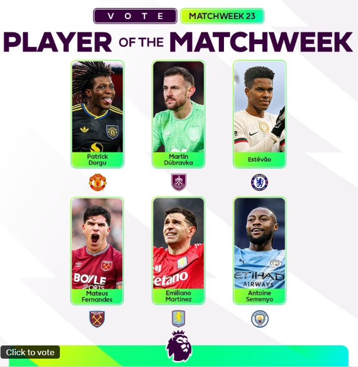 B体育app-英超官方本轮最佳球员候选：埃斯特旺、塞梅尼奥、多尔古在列